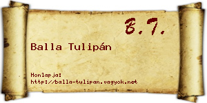 Balla Tulipán névjegykártya